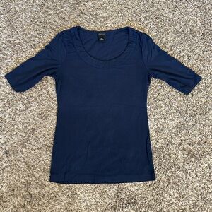 Navy scoop neck top